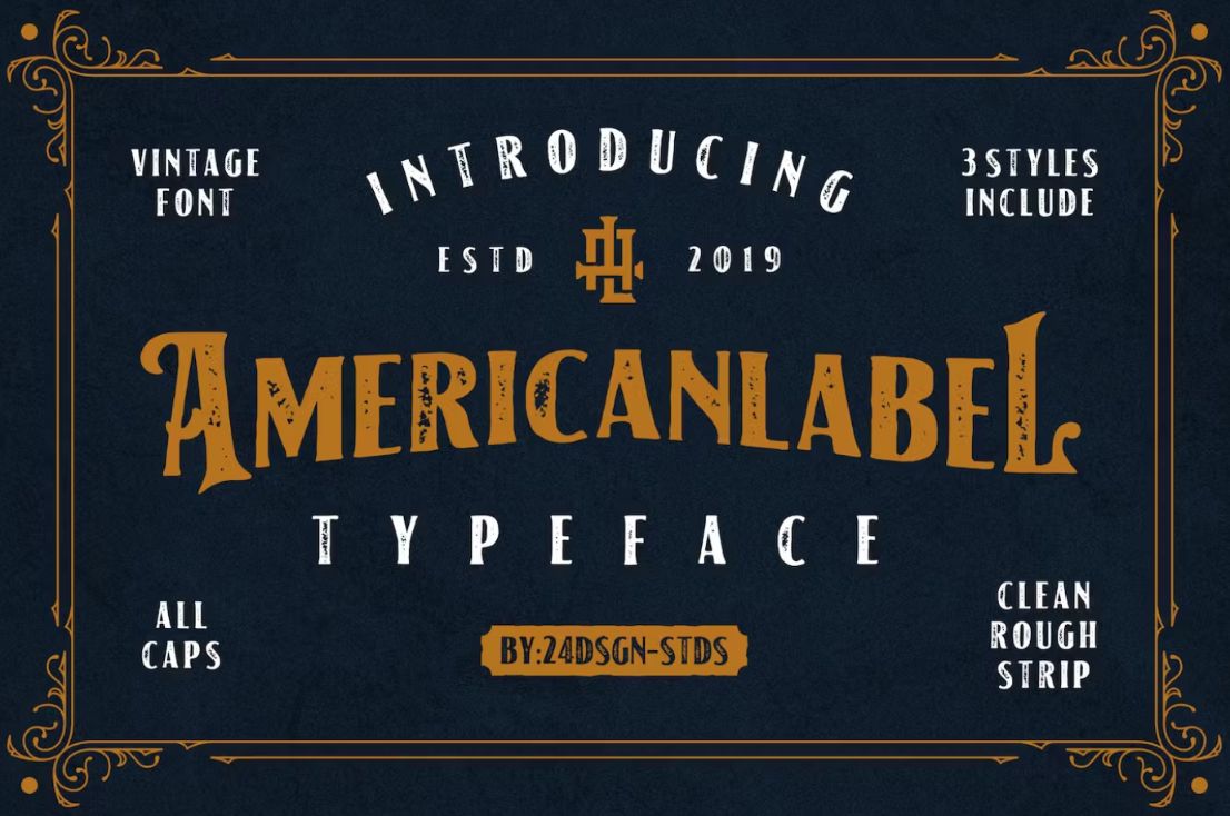 Grunge Style American Label Typeface