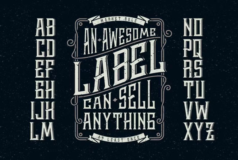 Grunge Style Label Fonts