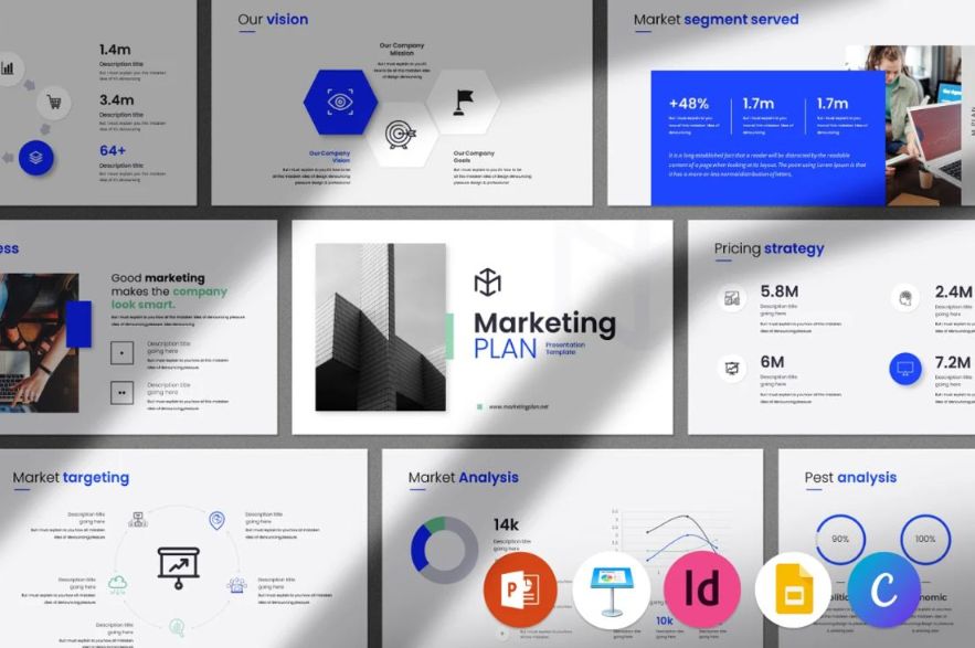 Minimal Marketing Plan Presentation Slide