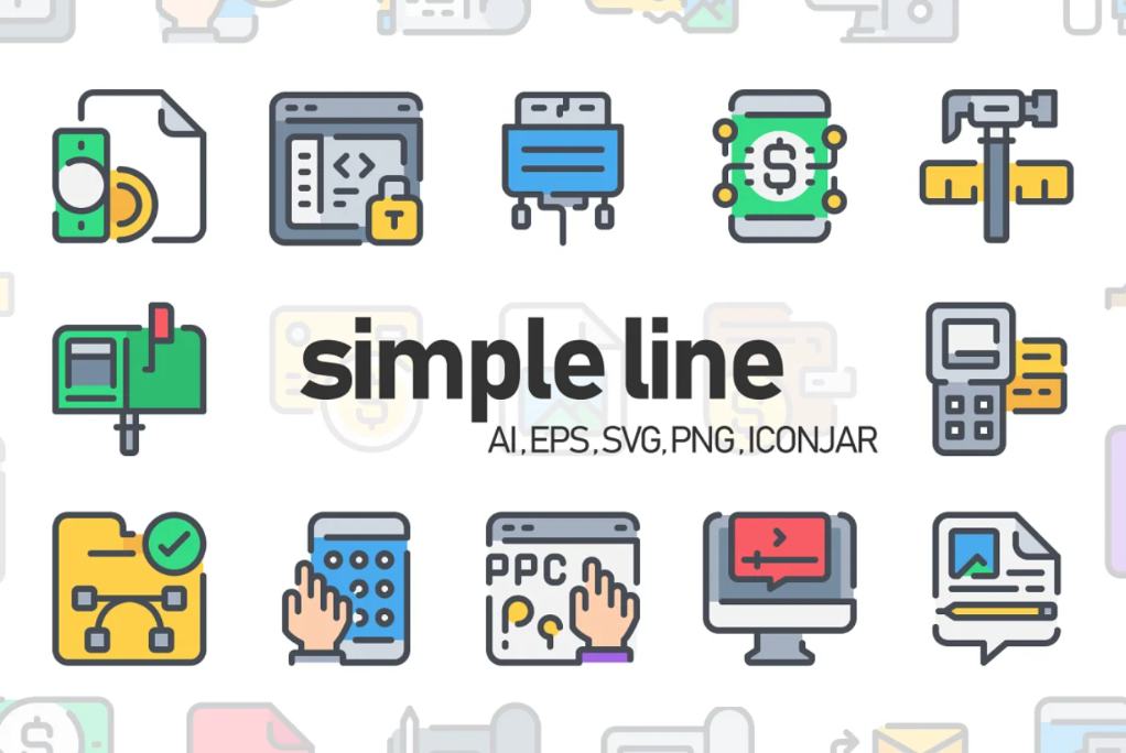 Simple Line Icons Set