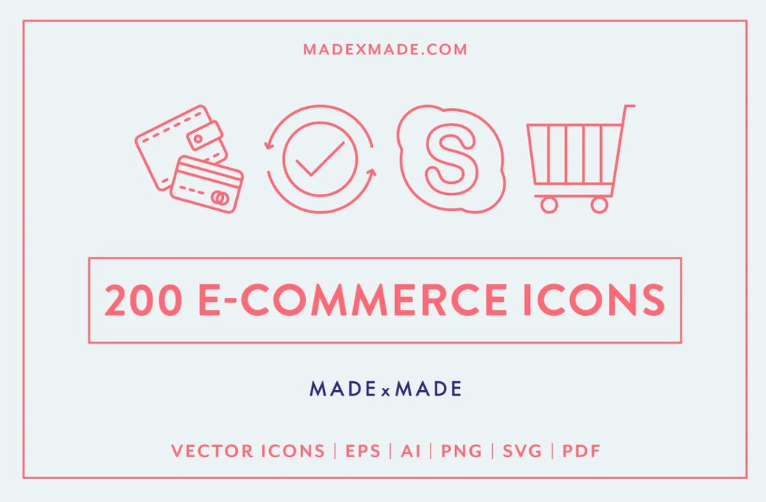 200 E Commerce Icons Set