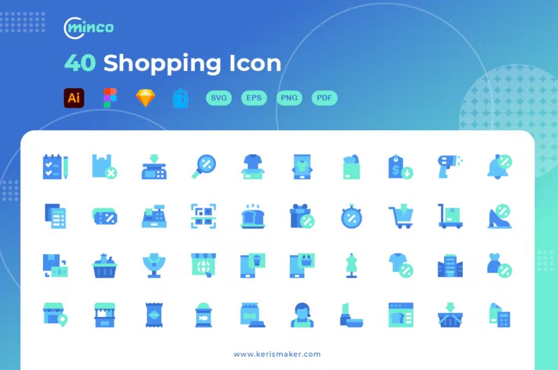 40 Unique Shopping icons Set