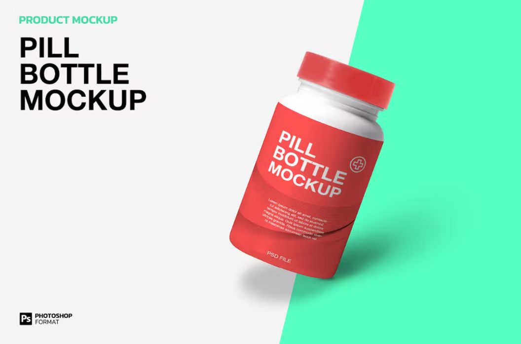 Creatives Pills Bottle Mockup PSD