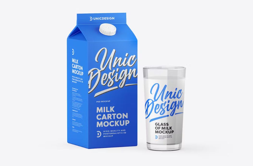 Milk Carton Branding Mockup