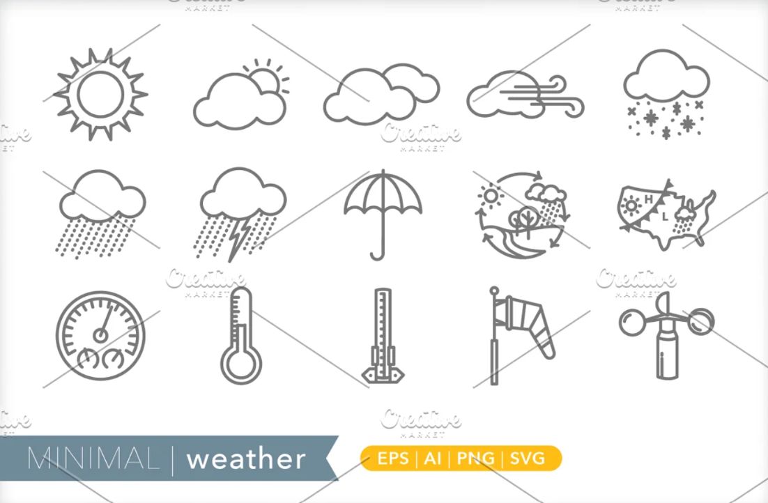 Minimal Weather Icons Set