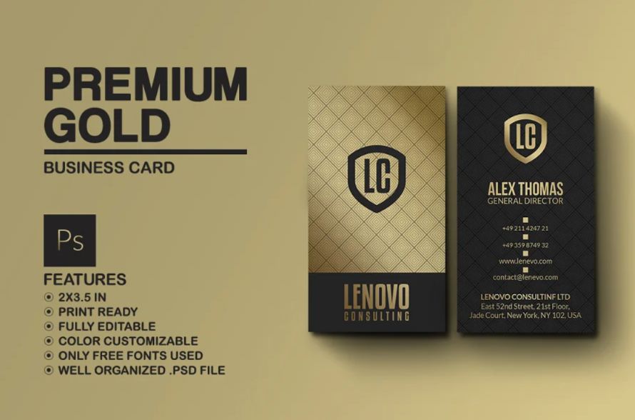 Premium Gold Business Card Template