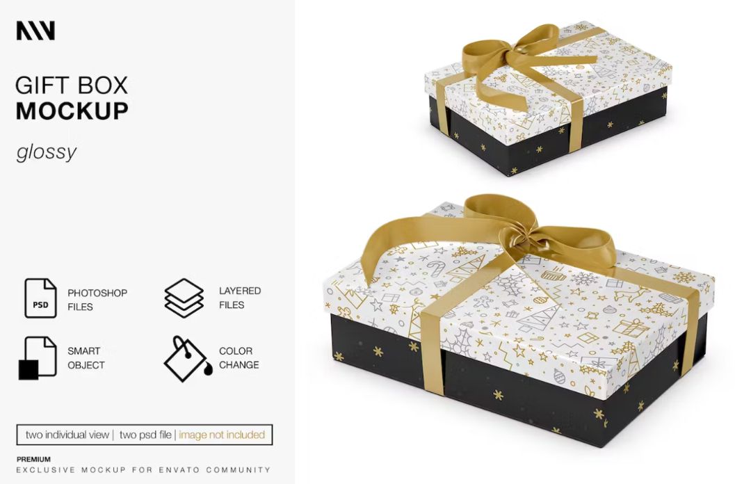 Realistic Gift Packaging Mockup