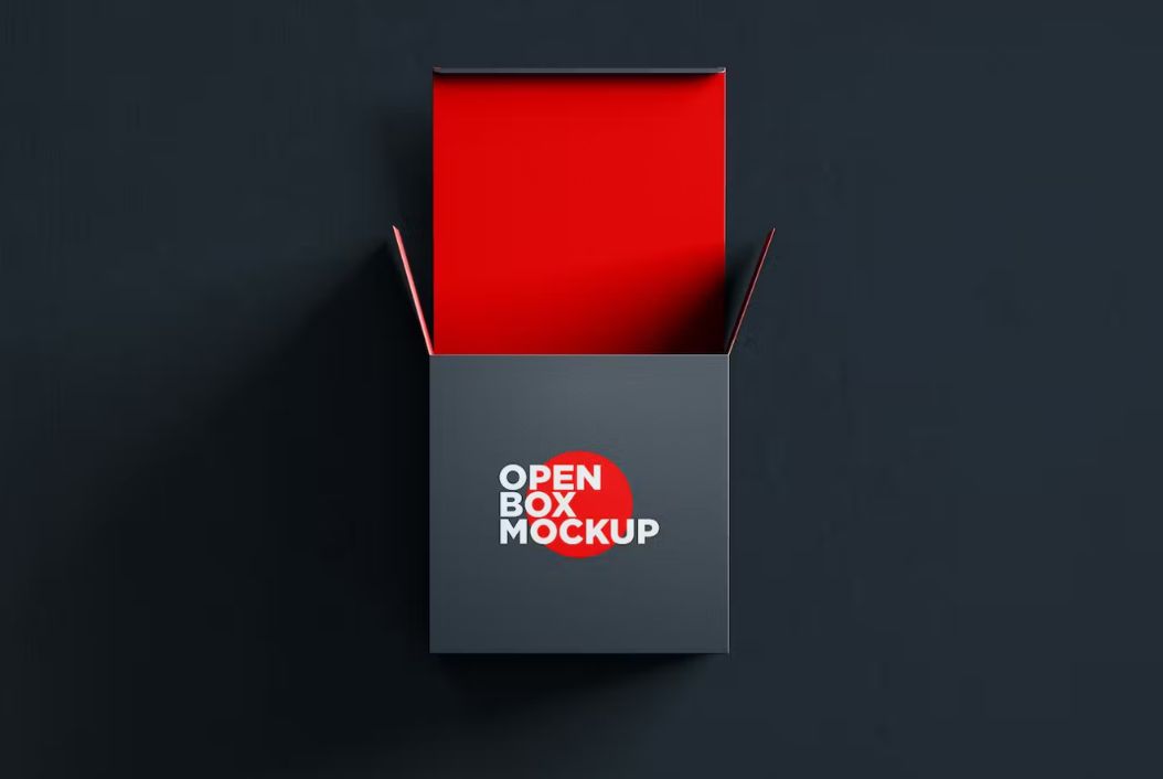 Realistic Open Box Design Mockup