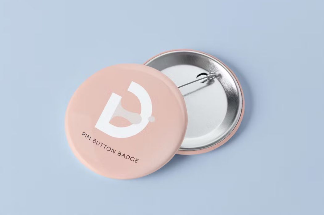Realistic Pin Button Mockup
