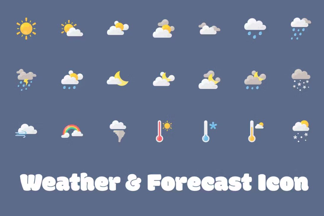 Simple Forecast Icons Set