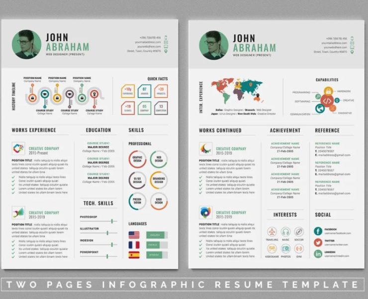 15+ Free Infographic Resume Template Ai FREE