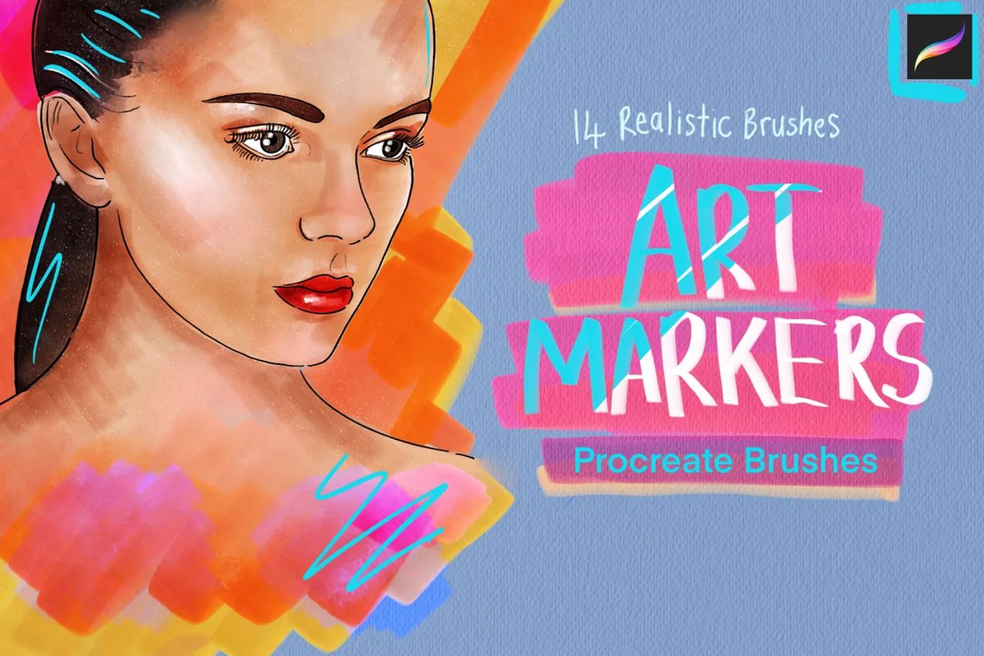 14 Realistic marker brushes set to design unique procreate projects