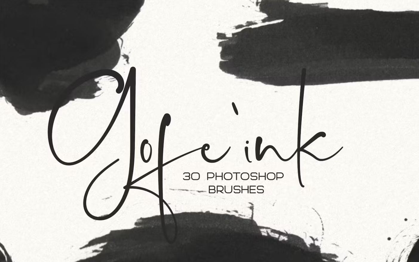 30 Photoshop ink brushes set to design social media posts