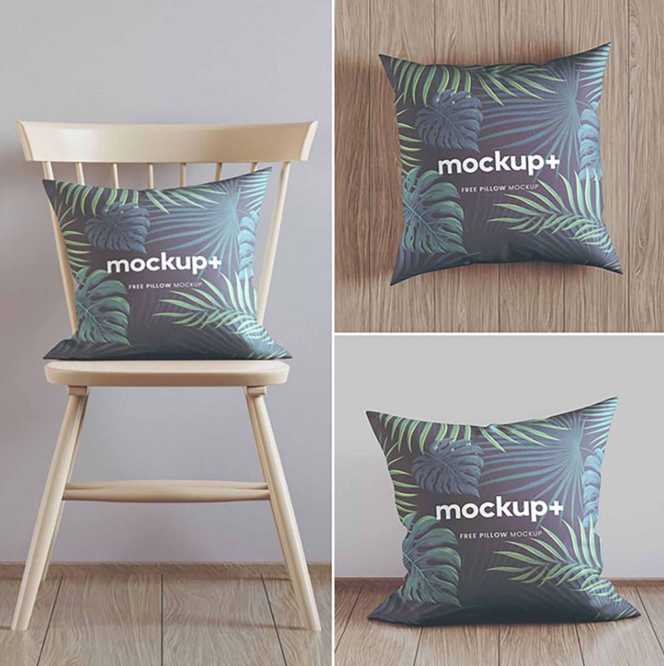 Armchair Mockup In Different Angles along with the pillow
