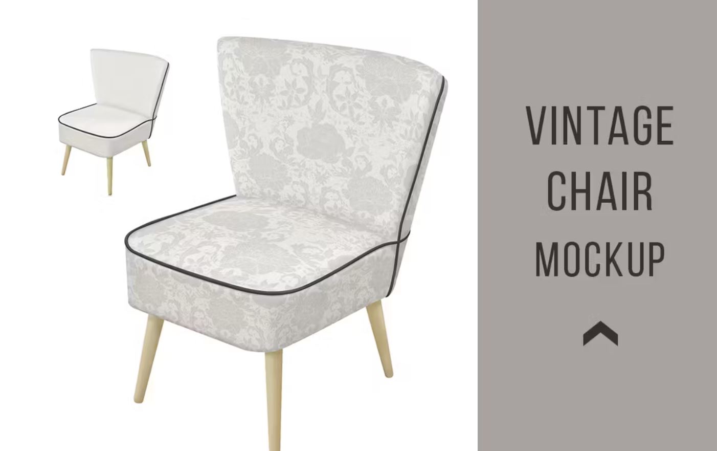 Vintage chair mockup PSD to give a classy look to the apparel designs
