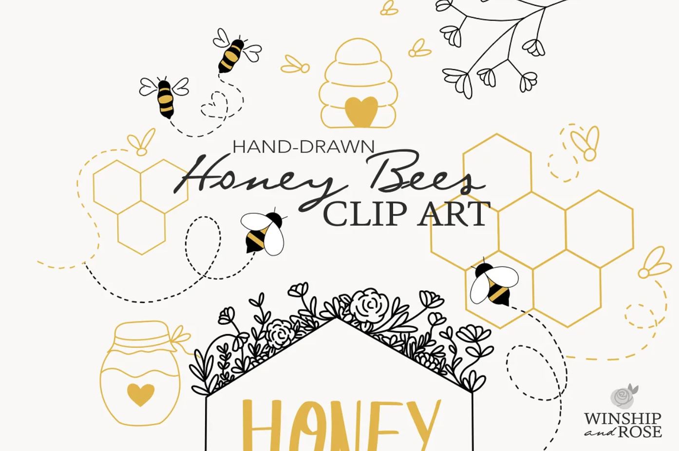Hand Drawn Bee Graphics