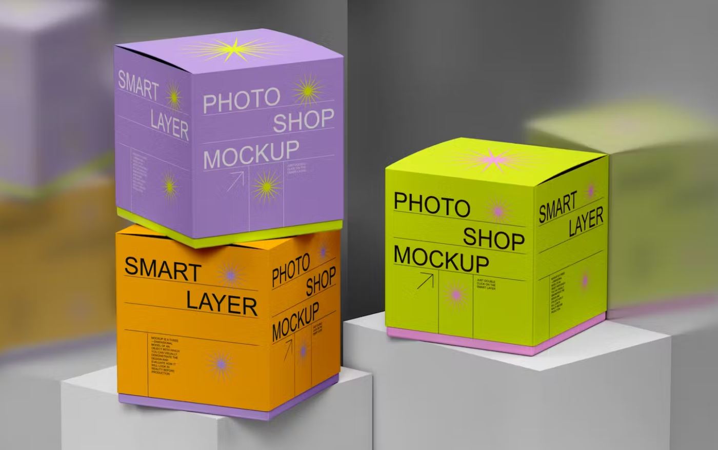 Small Boxes Packaging Mockup PSD Download for Design Presentations