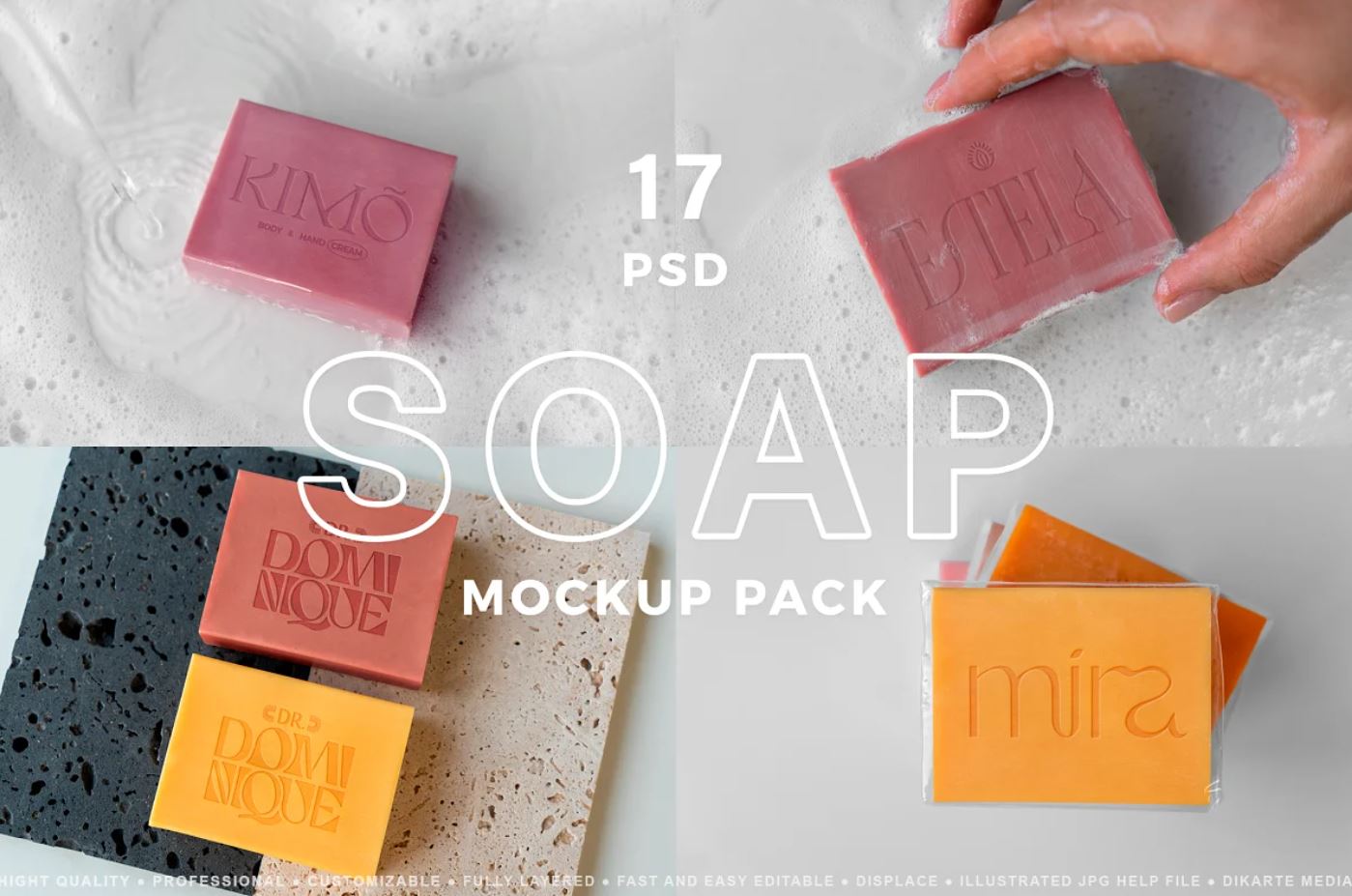 Soap Bar Brand Identity Mockup Template PSD