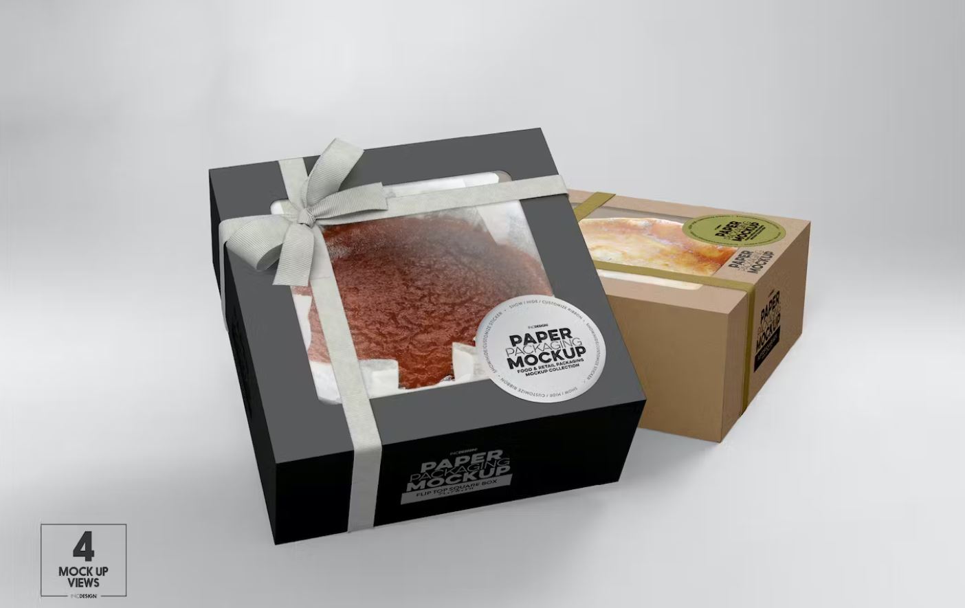 Realistic Cake Box Mockup Download