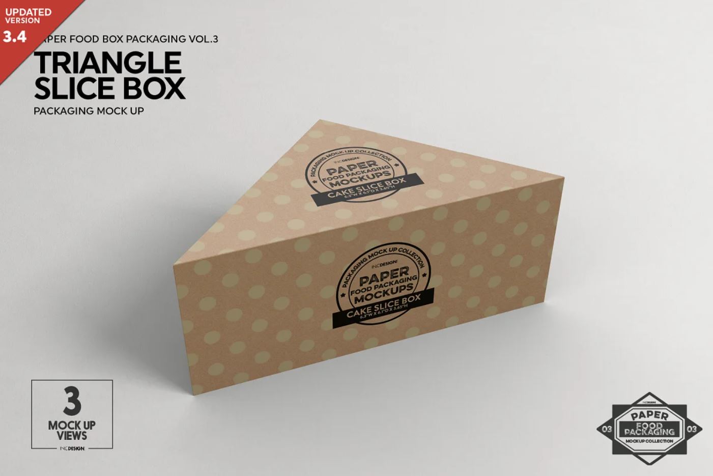 Cake slice box packaging design download PSD