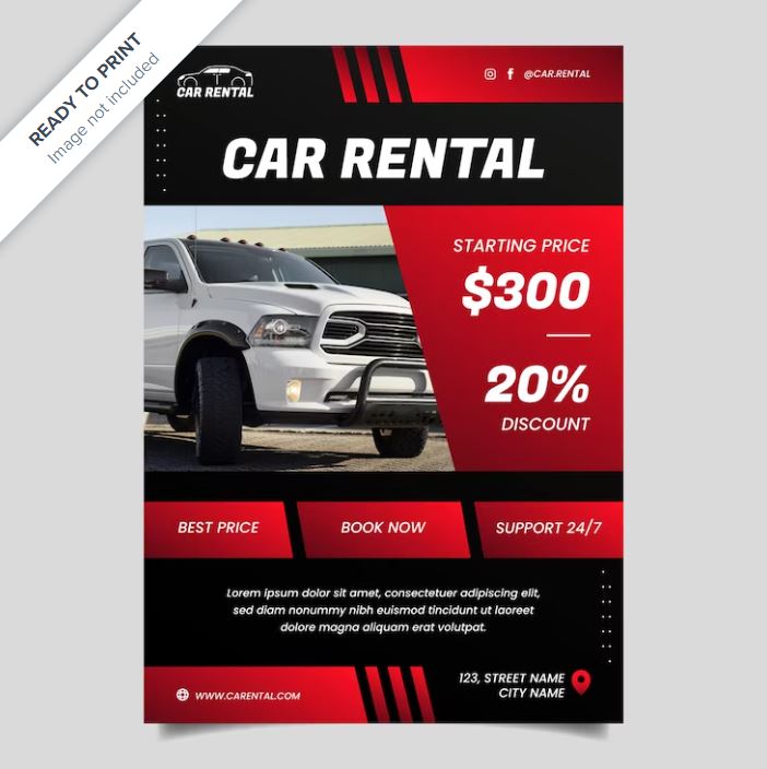 Print ready car promotional posters