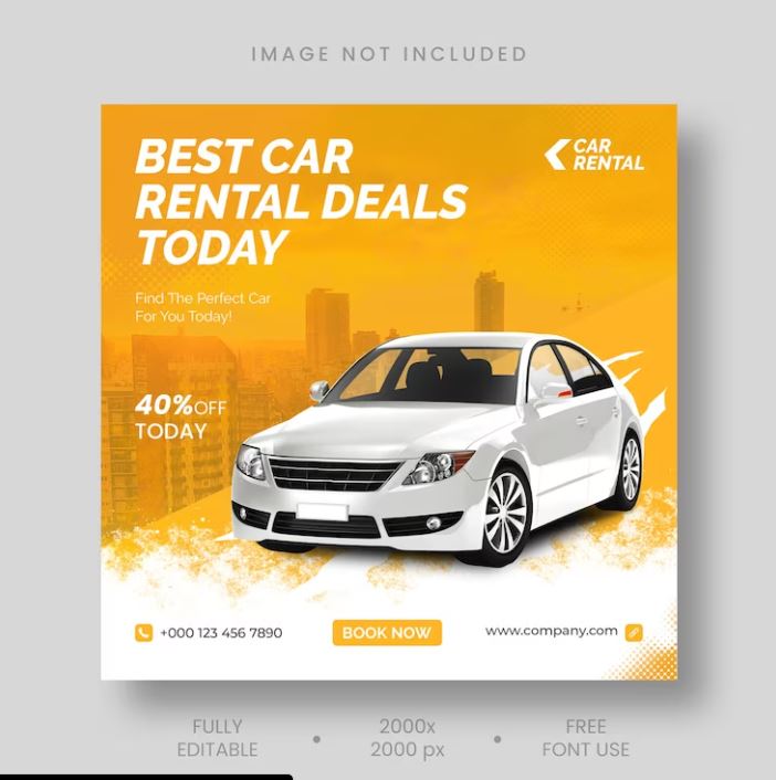 Fully editable car poster design elements