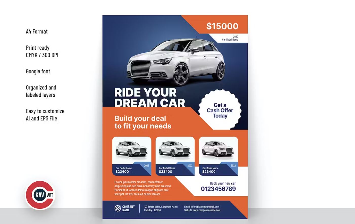 printable car sale poster design layout