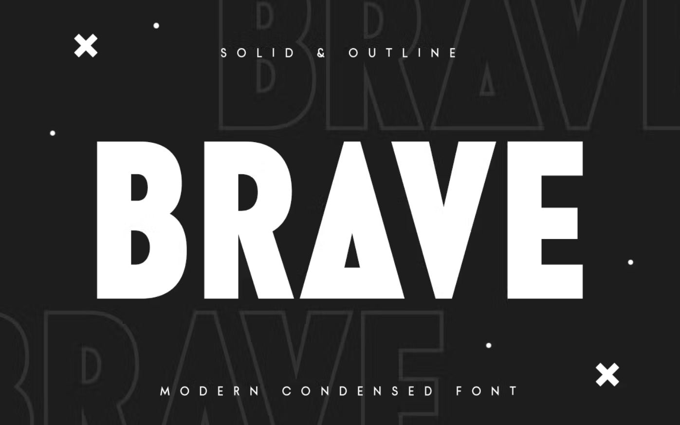 Solid and Outline Modern Style Script Fonts