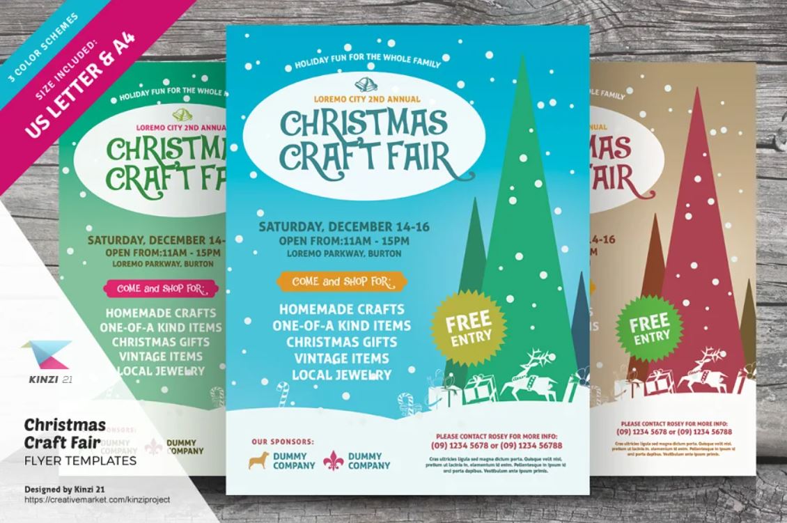 Creative Flyer Design Template of Christmas Fair
