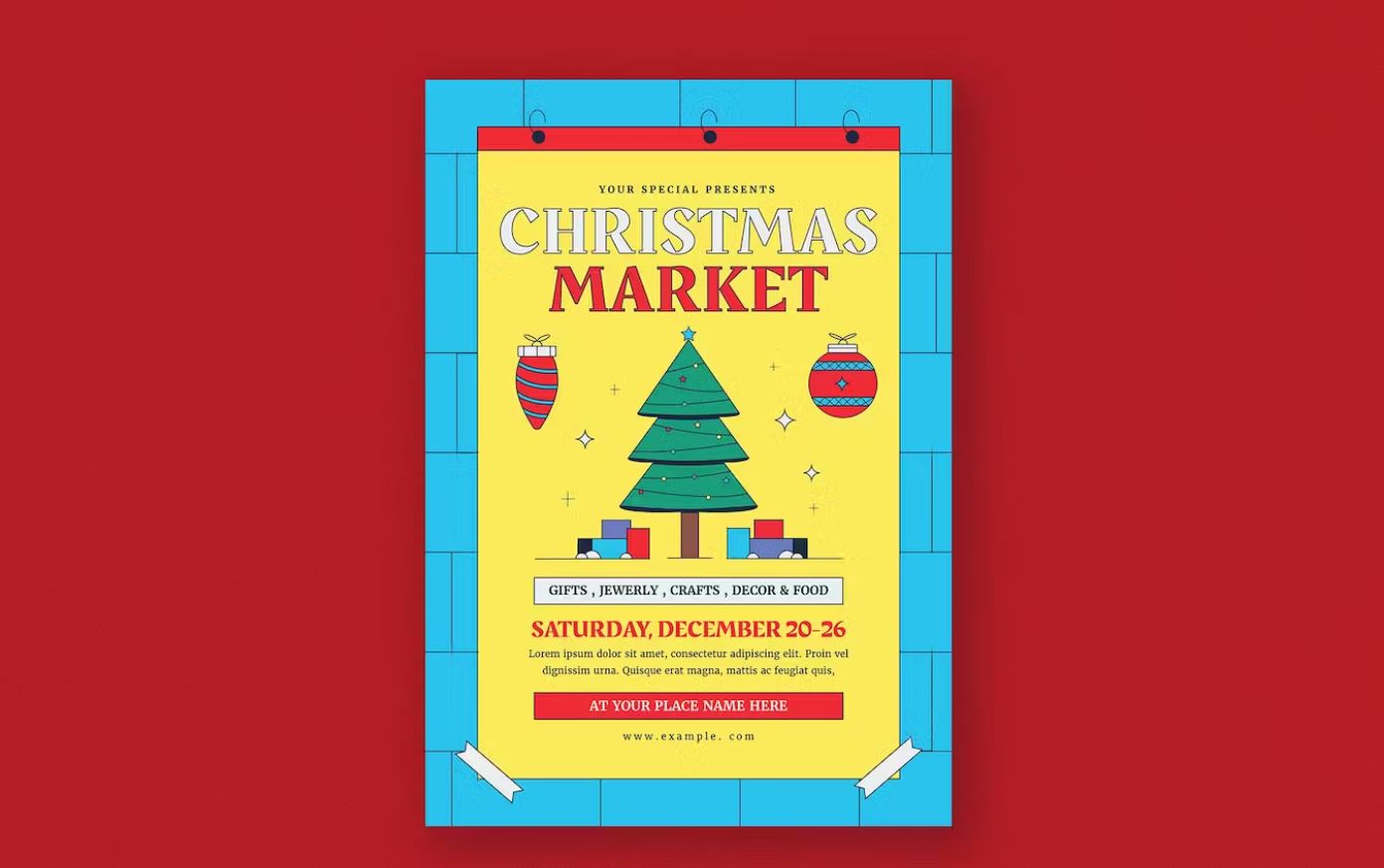 Unique Christmas Market Promotional Poster