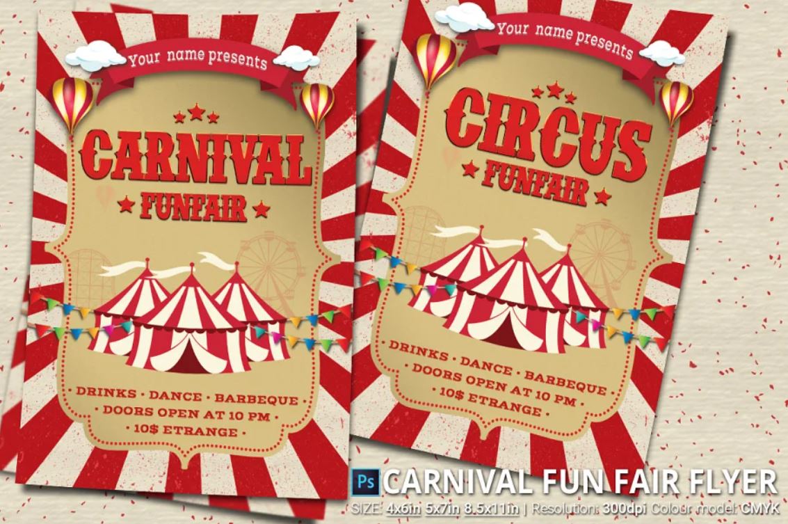 Craft Fair and Carnival Flyer Template PSD