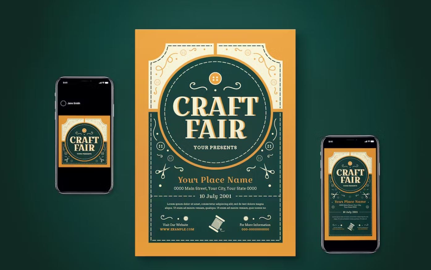 Craft Fair Promotional Template Set Download