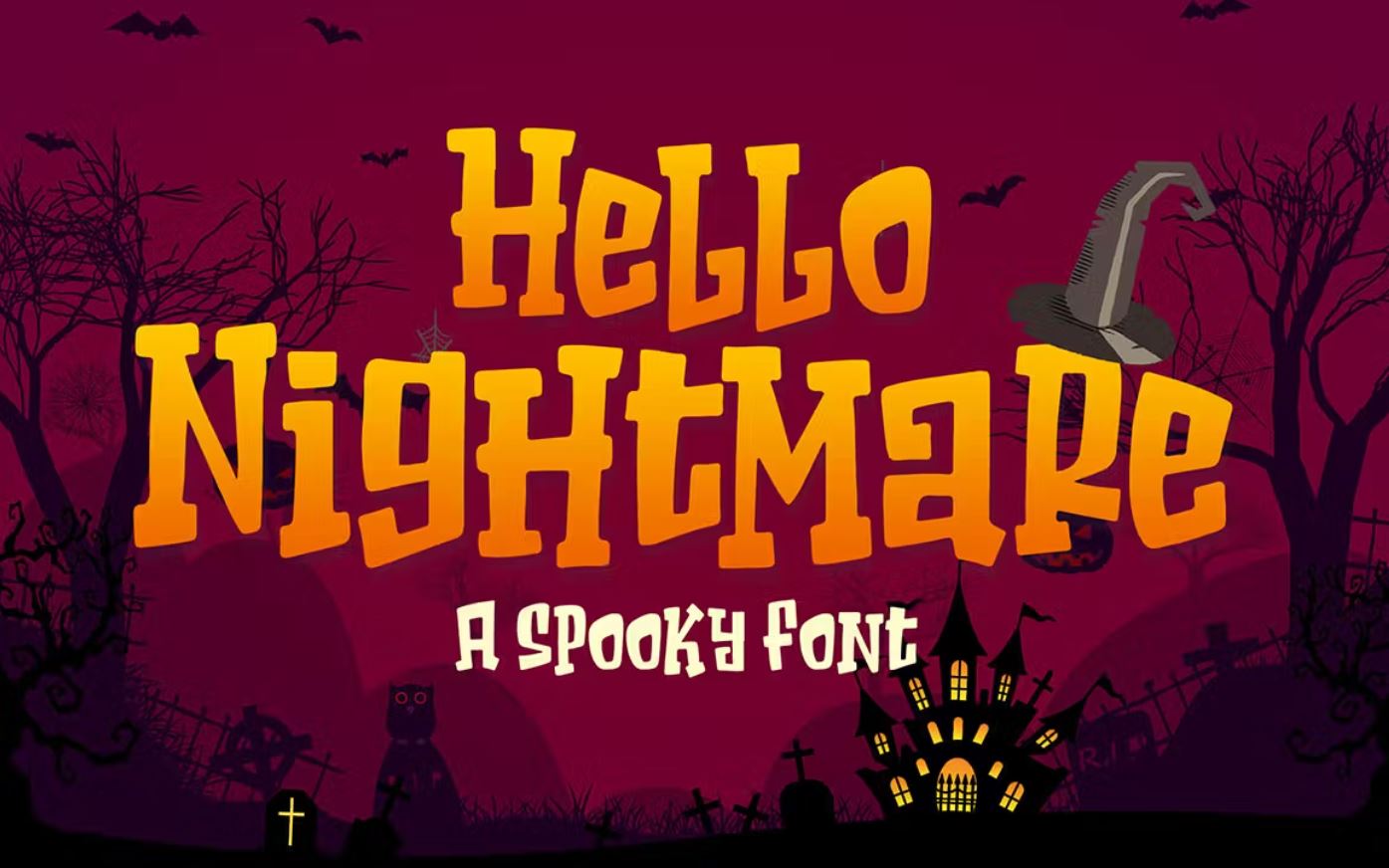Colorful spooky display font for horror related print and web templates