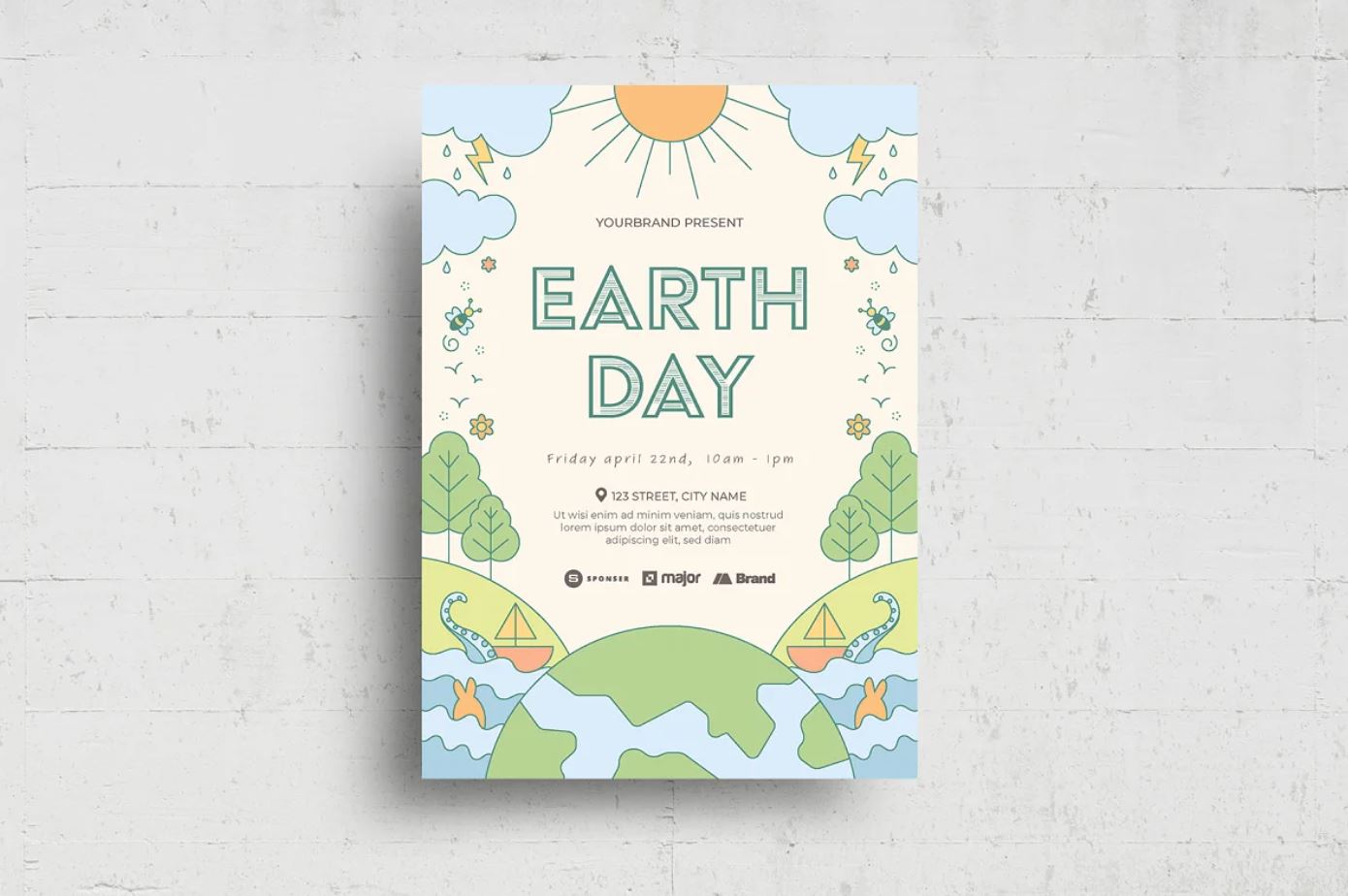 Earth Day Promotional Event Flyer Template Download