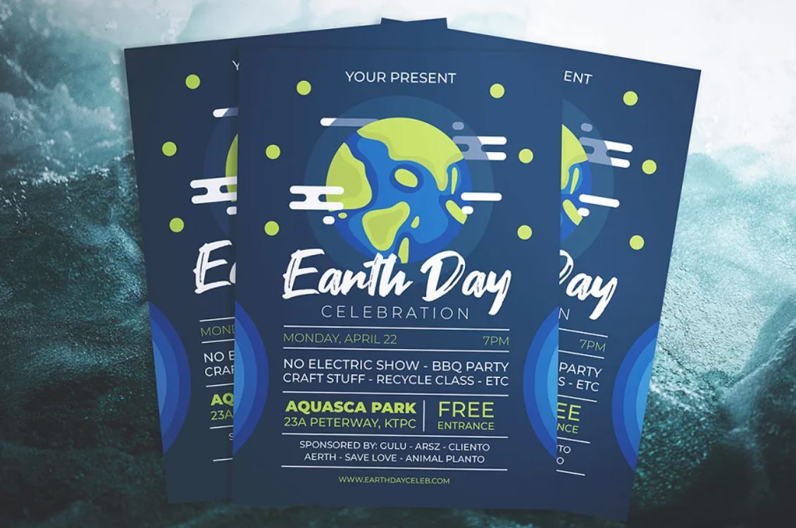 Earth Day Poster Design Layout PSd Ai