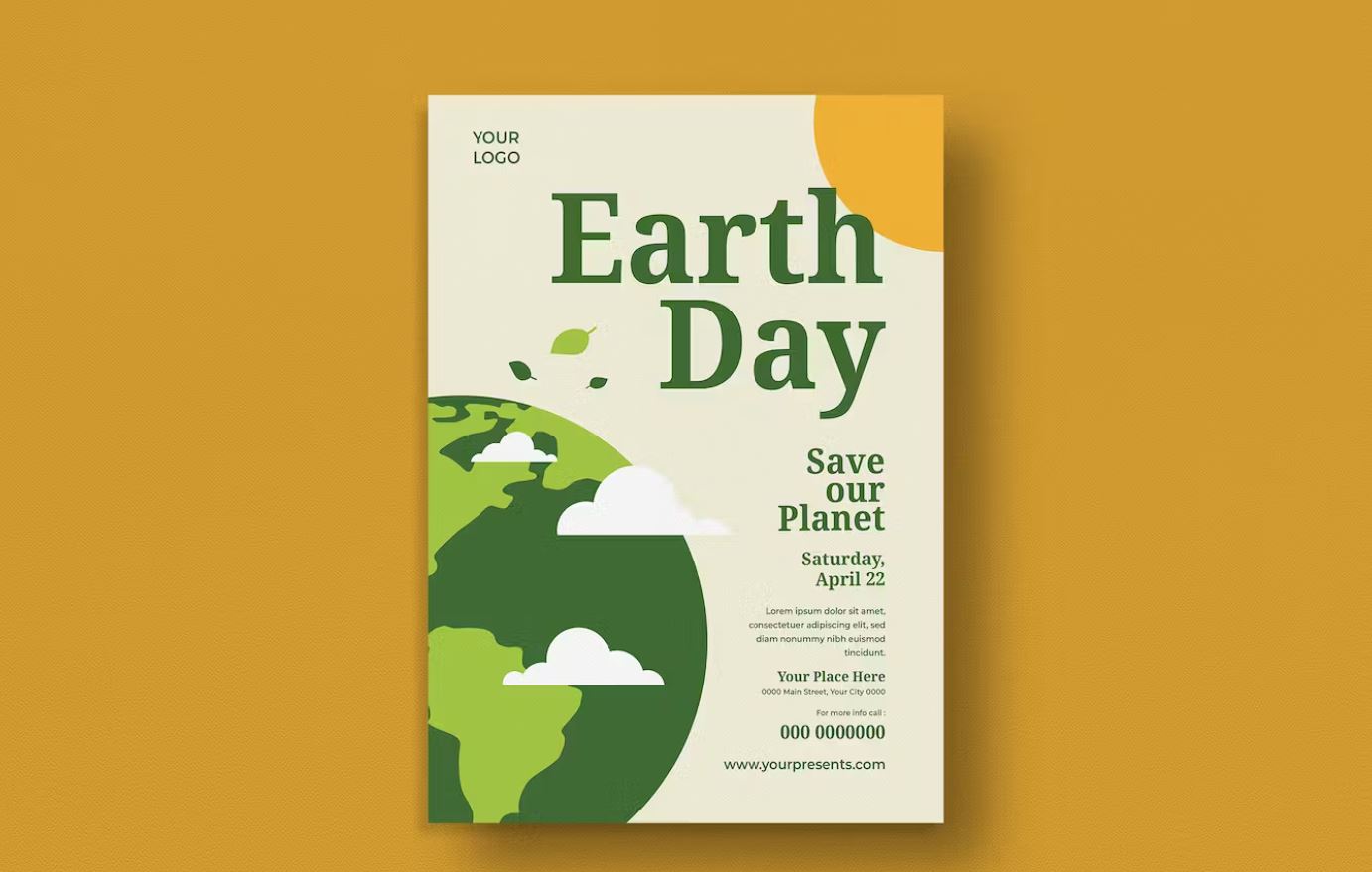 Earth Day Promotional Flyer Design Template