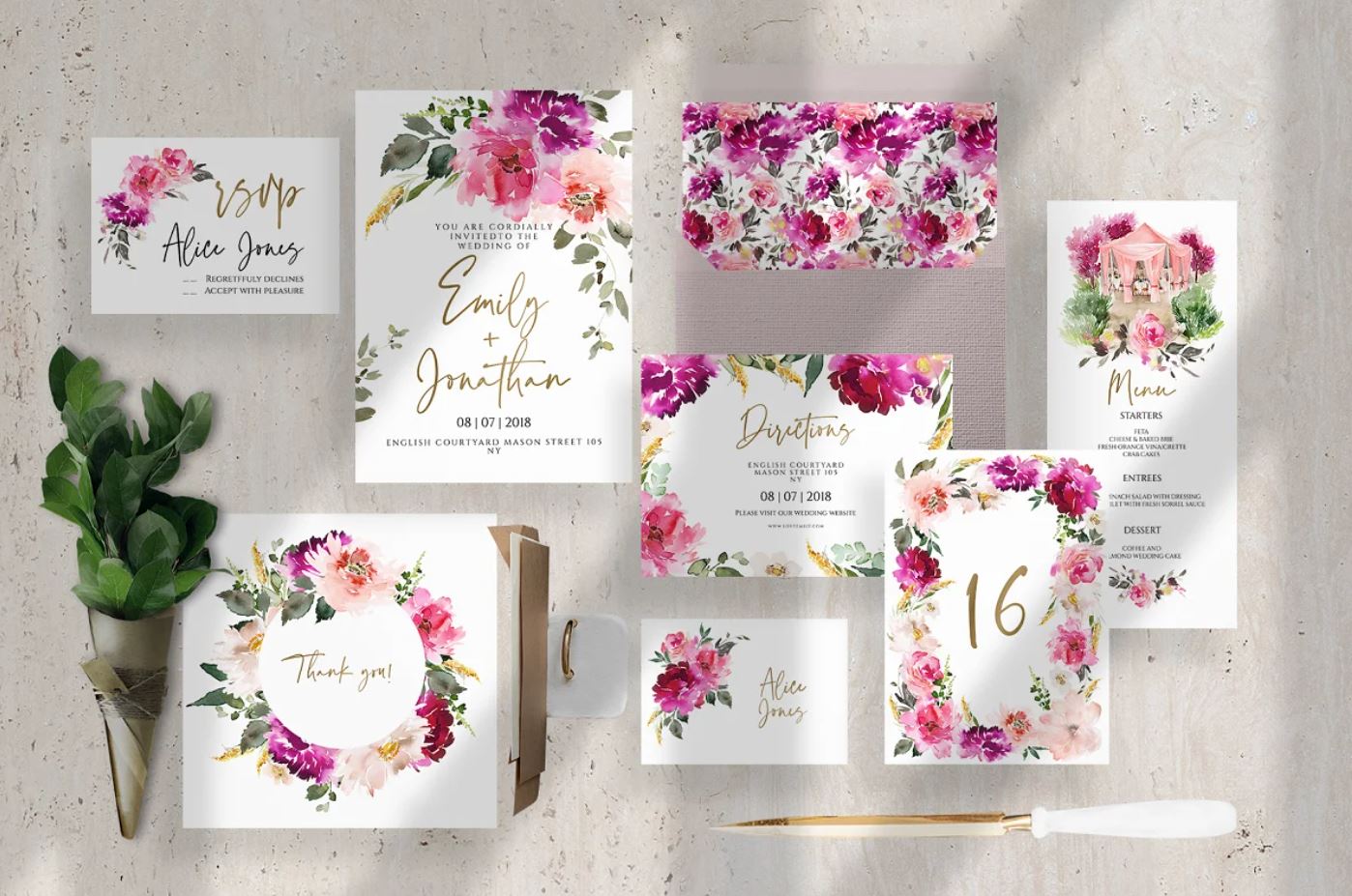 Floral-Note-Card-Template