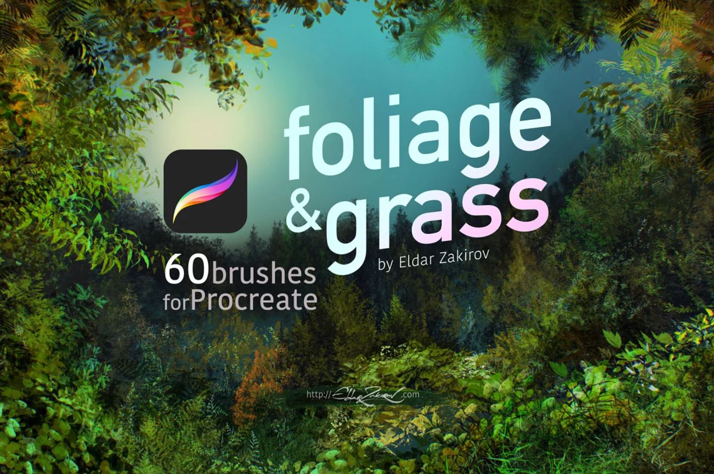 60 unique foliage and grass procreate brush download