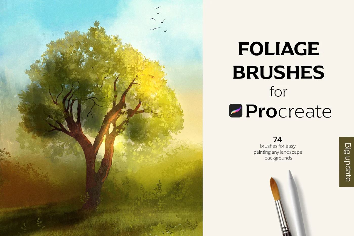Realistic foliage brushes for Procreate app