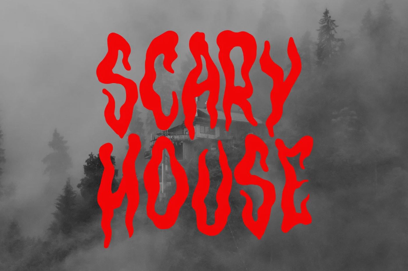 Scary halloween font with wavy look 