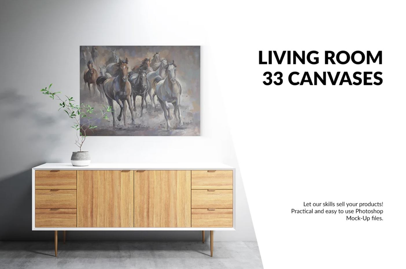 Creative Livingroom Mockup for Presenting Designs on Large Canvas