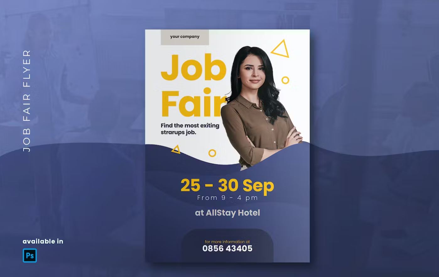 Job fair flyer with geimetric