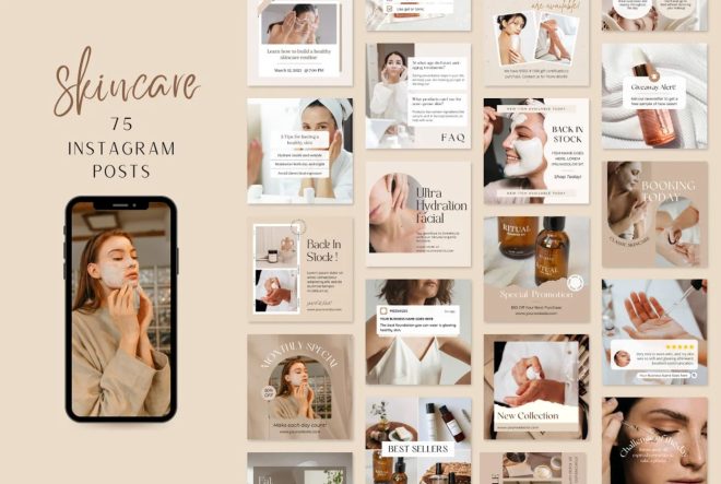 15+ Skin Care Instagram Template FREE Download - Graphic Cloud