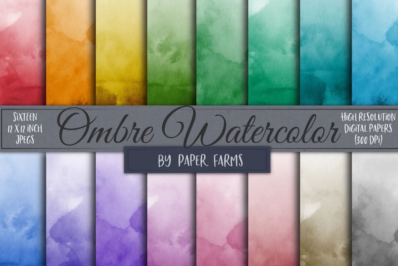 16 Watercolor Ombre Background Texture