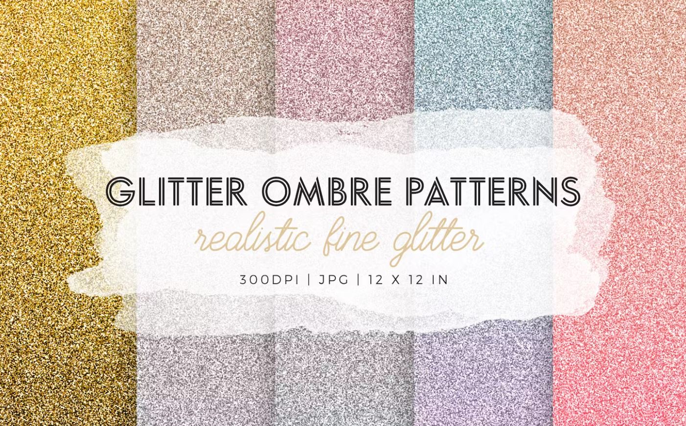 Glitter Ombre Watercolor Texture and Backgrounds