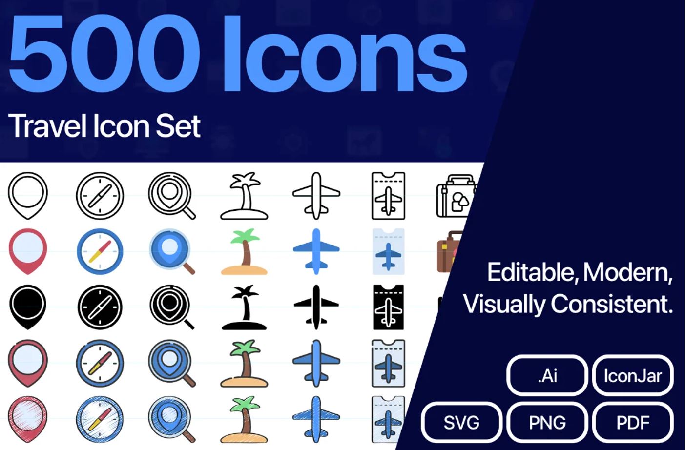 500 Plane Icons Set