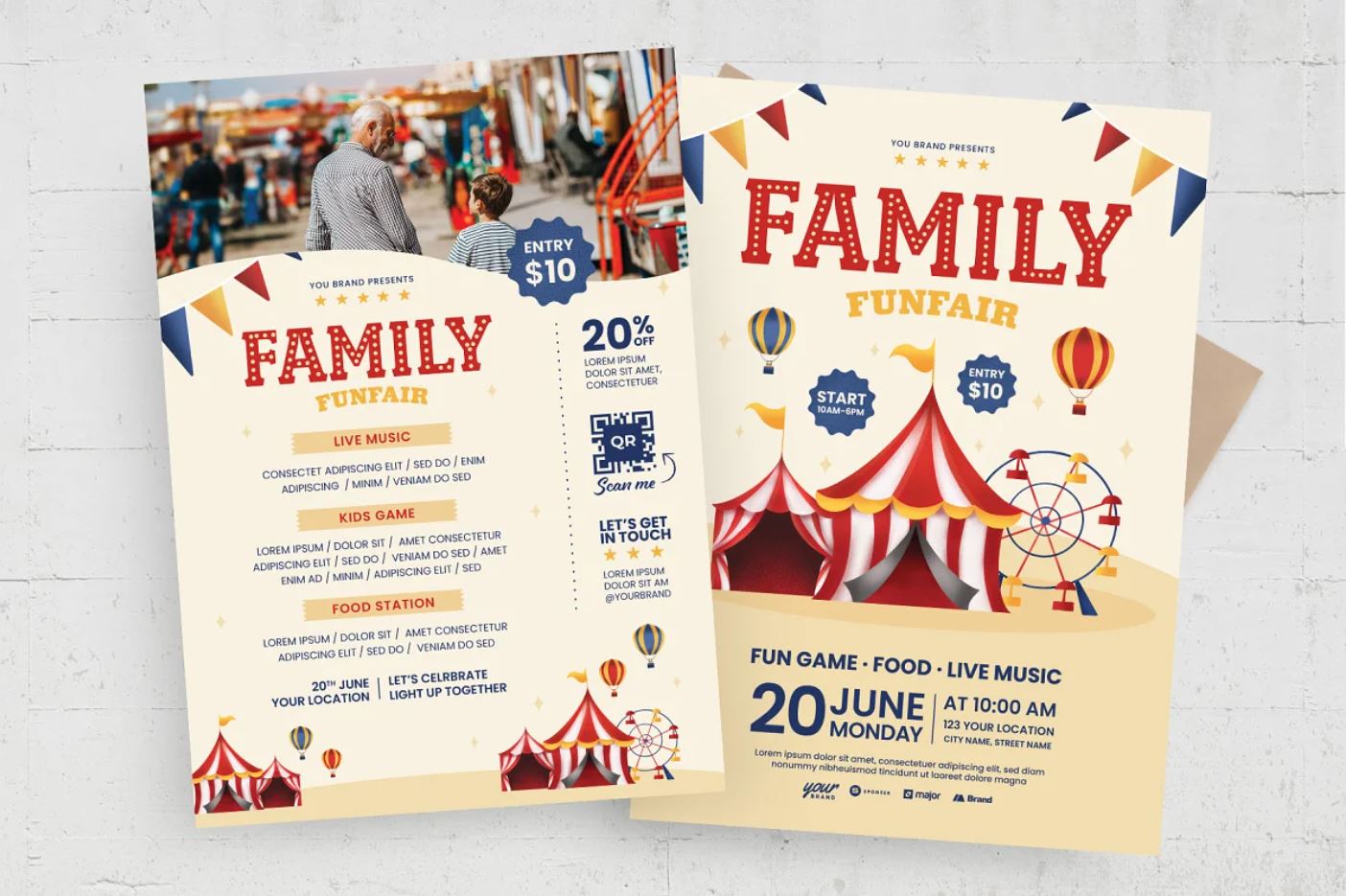 Printable Family Fun Fair Flyer Design Download