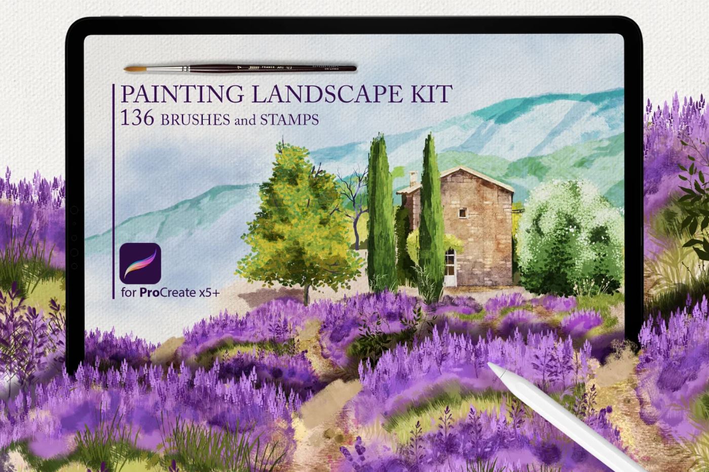 Procreate Foliage in Landscape Art Kit Download