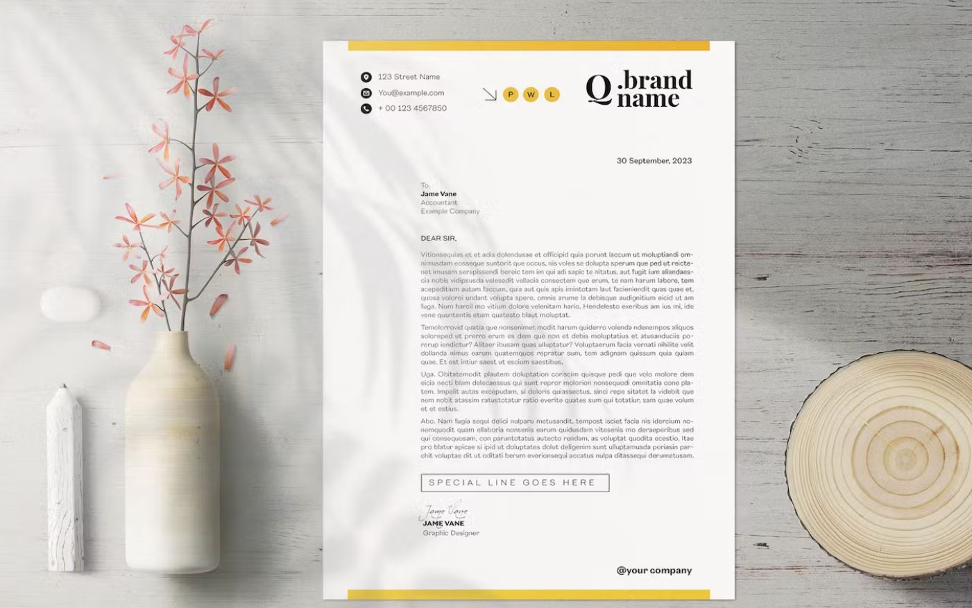 Sleek Style Letterhead Design PS Ai and Word Format