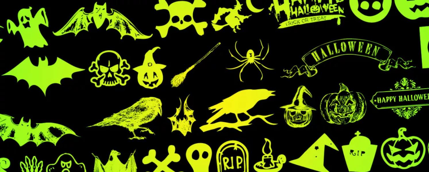 halloween characters and icon elements